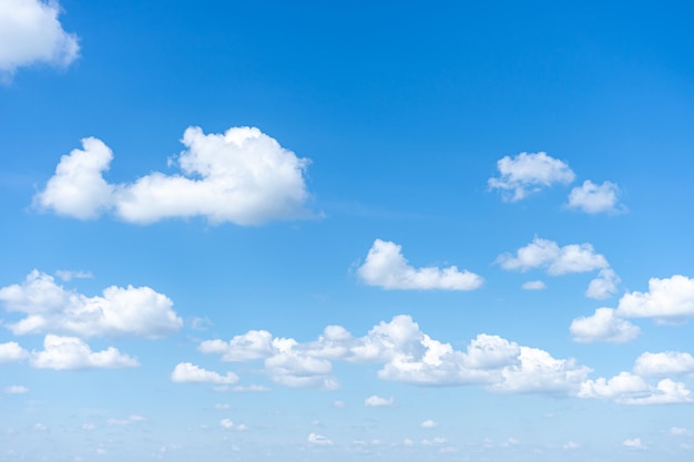 An image of bright blue sky with clouds